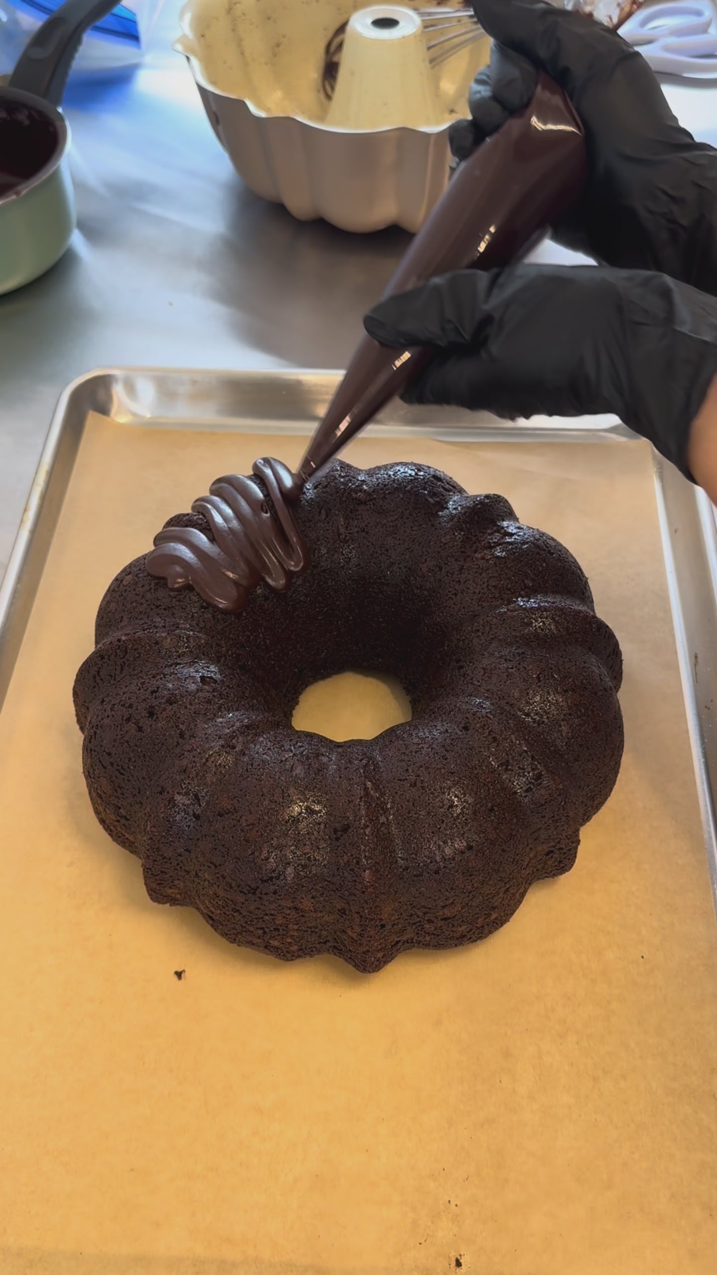 Dark Chocolate Cake with silky Ganache- Dairy/Pareve